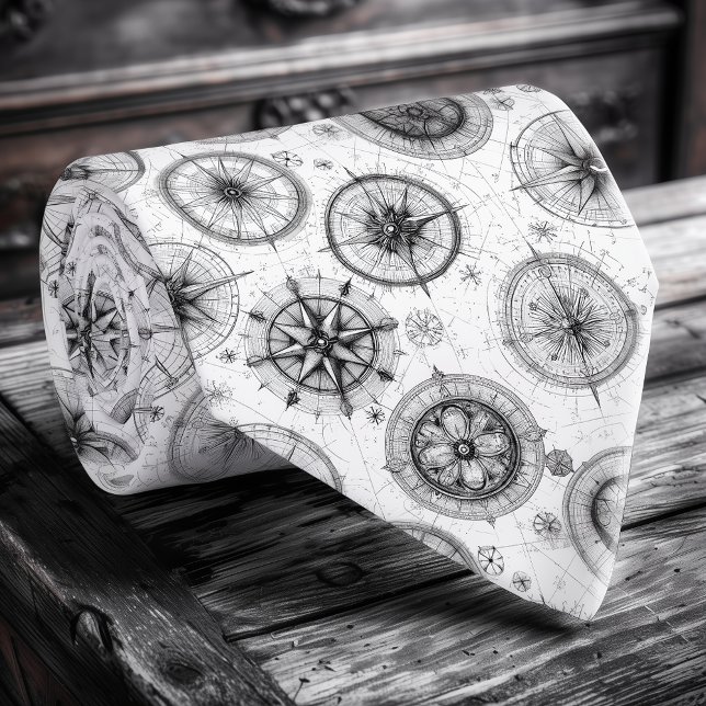 Nautical Compass Rose Men’s Tie (Creator Uploaded)