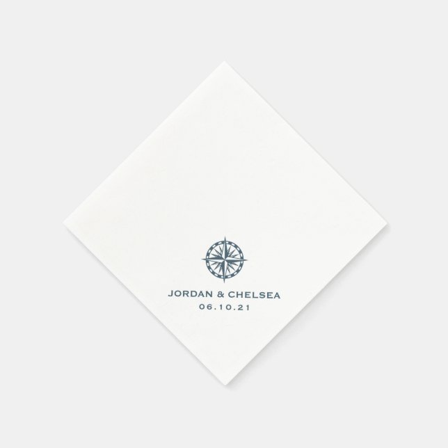 Nautical Compass Rose | Personalised Napkin (Corner)