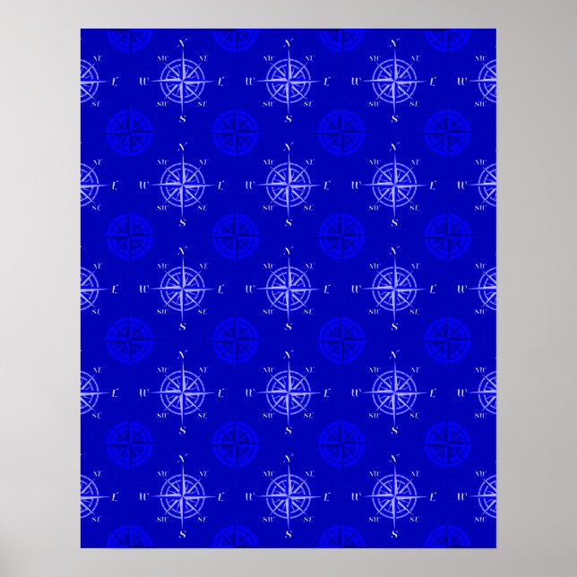 Nautical Compass Rose Poster (Front)