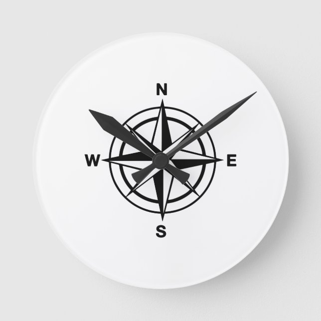 Nautical Compass Round Clock (Front)