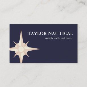 Nautical Compass Sailing and Boating Navy Business Card