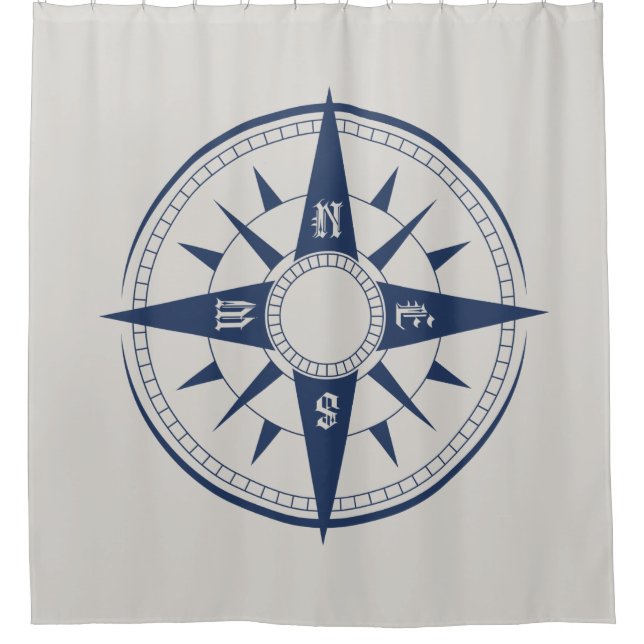 Nautical Compass Shower Curtain (Front)