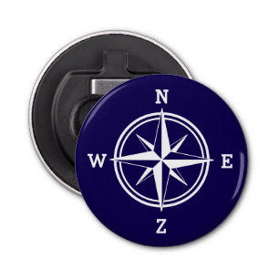 Nautical compass star custom bottle opener magnet