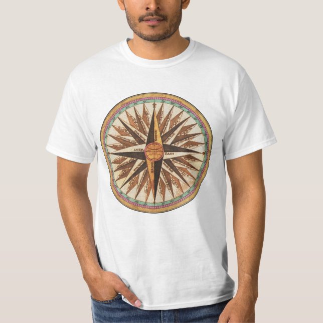 Nautical Compass T-Shirt Tee Shirt (Front)