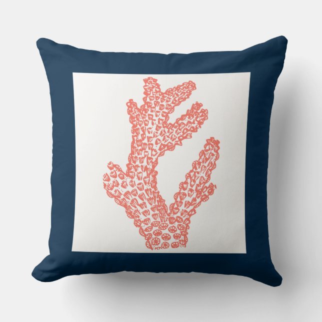 Nautical Coral Pillow (Front)