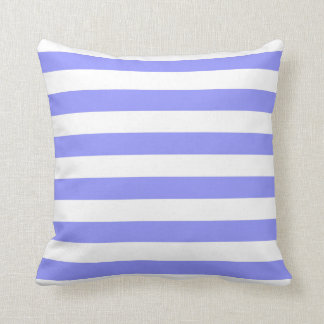 Nautical Cornflower Blue and White Striped Cushion