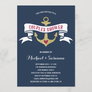 Nautical Couples Wedding Shower Invitation