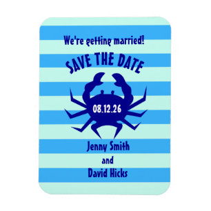 Nautical Crab Beach Wedding Magnet