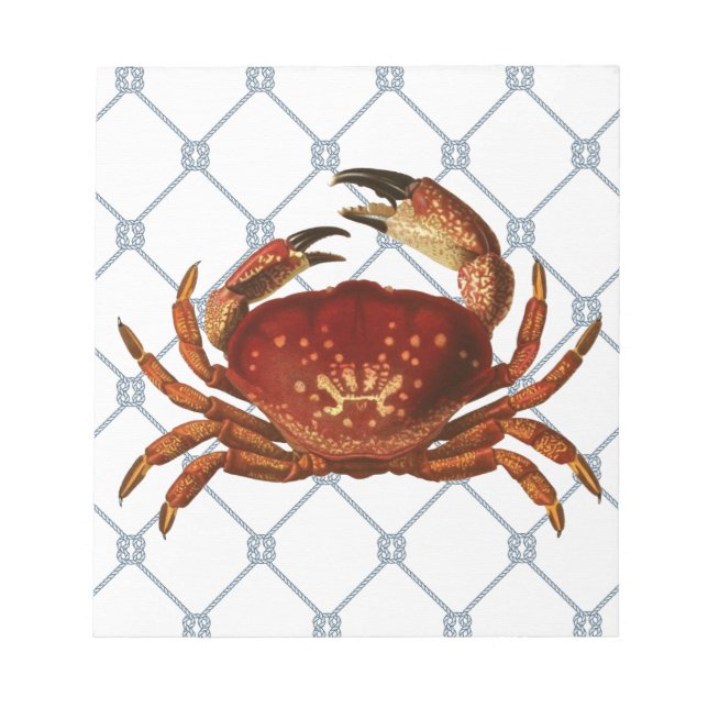 Nautical Crab Notepad (Front)