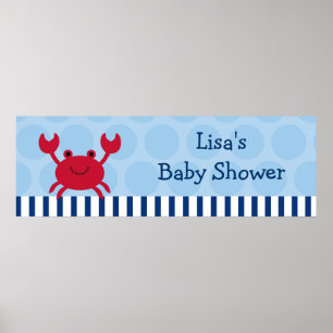 Nautical Crab Personalised Banner Sign