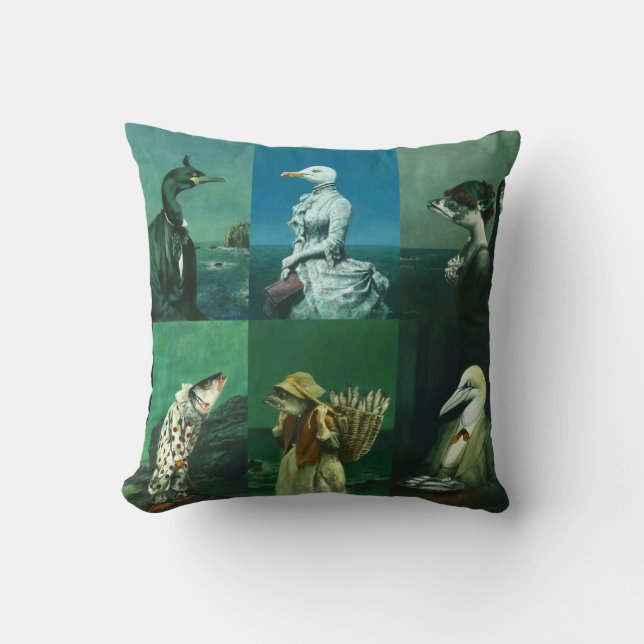 Nautical Creature Character Throw Cushion (Front)