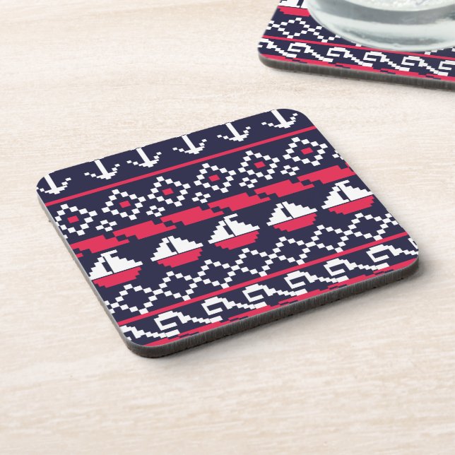 Nautical Cross stitch Coaster (Left Side)