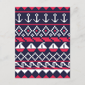 Nautical Cross stitch Enclosure Card