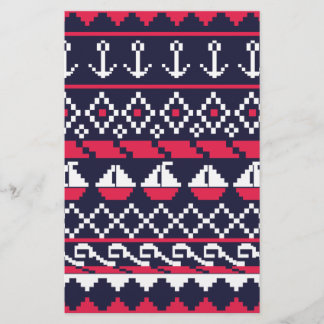 Nautical Cross stitch Stationery
