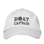 Nautical Cruise Boat Captain Custom Embroidered Hat<br><div class="desc">Show the world you enjoy sailing with this cute Boat Captain embroidered hat that you can customise. The design "BOAT" is set while the "CAPTAIN" can be changed to "CREW" or any designation you desire. Perfect for yacht racing,  family cruise,  sailing and parties</div>