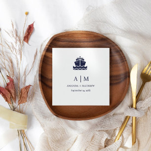 Nautical Cruise boat Wedding  Napkin