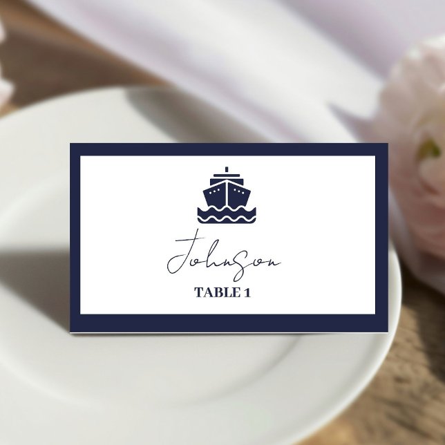 Nautical Cruise boat Wedding  Place Card (Creator Uploaded)