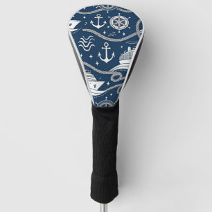 Nautical Cruise Seamless Pattern Golf Head Cover