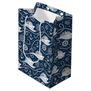 Nautical Cruise Seamless Pattern Medium Gift Bag