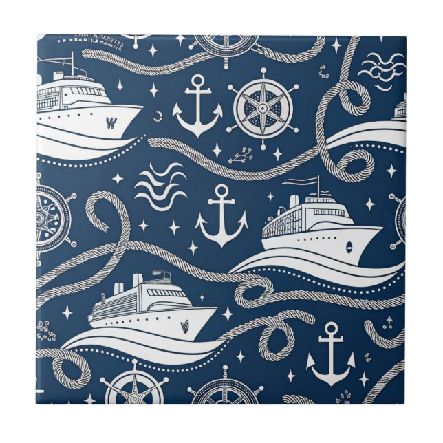 Nautical Cruise Seamless Pattern Tile (Front)