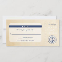 Nautical Cruise Ship Boarding Pass RSVP