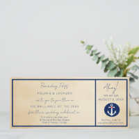 Nautical Cruise Ship Boarding Pass Wedding