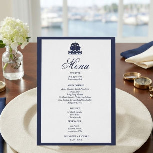 Nautical Cruise Ship Boat wedding Menu