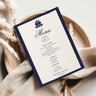Nautical Cruise Ship Boat  wedding  Menu