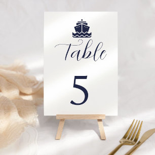 Nautical Cruise Ship Boat wedding  Table Number