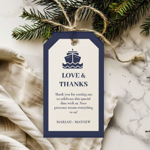 Nautical Cruise Ship Boat  wedding Thank You Gift Tags