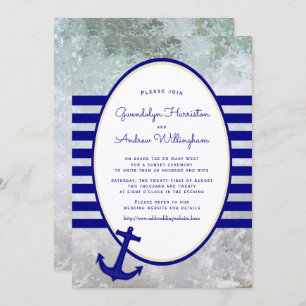 Nautical Cruise Ship Wedding Ceremony Invitation