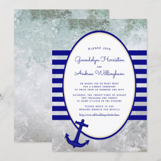 Nautical Cruise Ship Wedding Ceremony Invitation