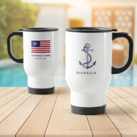 Nautical Custom Boat Name Anchor Flag