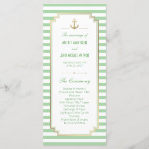 Nautical Custom Mint White Program Rack Cards
