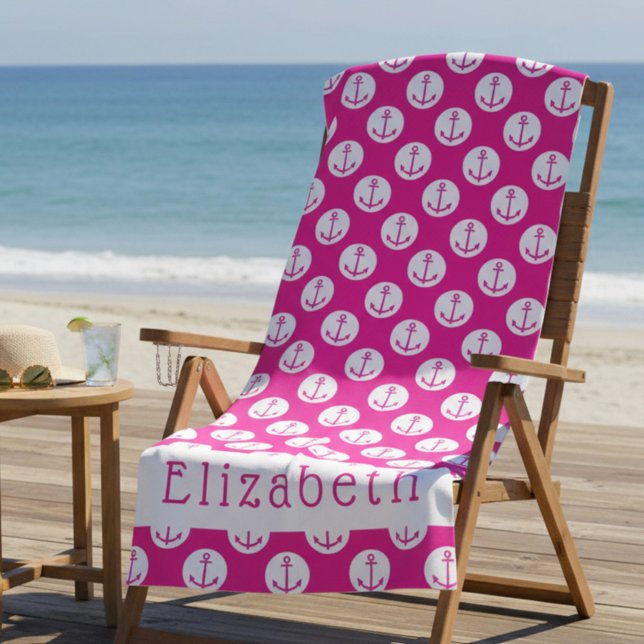 Nautical Custom Name Beach Towel (Creator Uploaded)