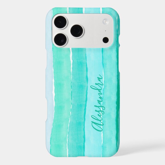 Nautical Custom Pastel Vertical Stripes Watercolor (Back)