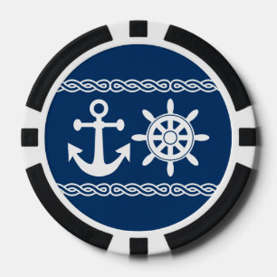 Nautical custom poker chips