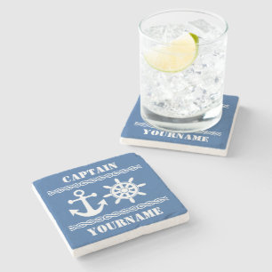Nautical custom text & color coasters