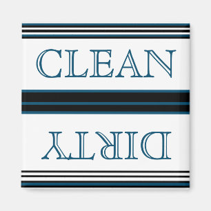 Nautical  Dark Teal Blue Dishwasher Dirty Clean  Magnet