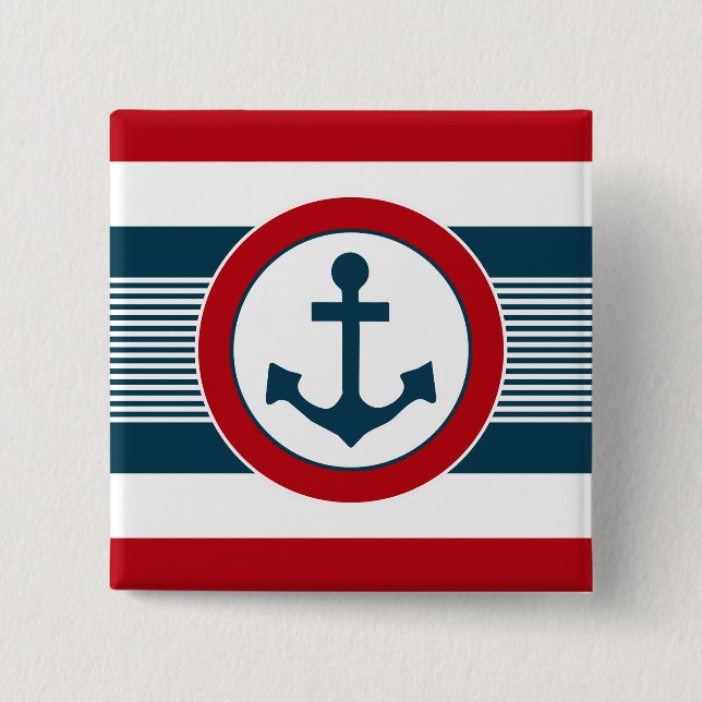Nautical design 15 cm square badge (Front)