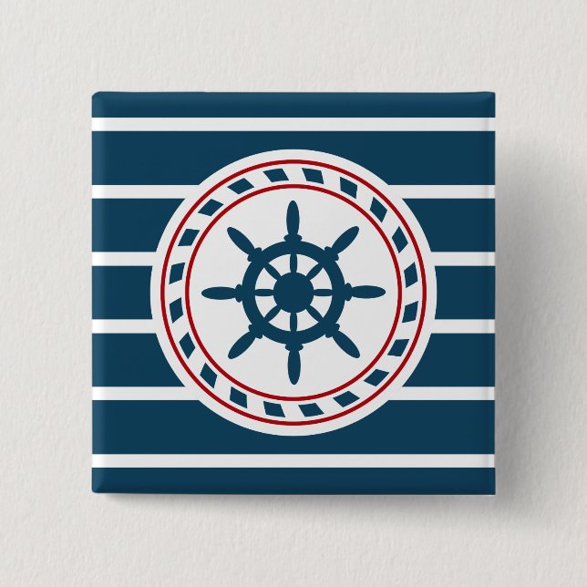 Nautical design 15 cm square badge (Front)