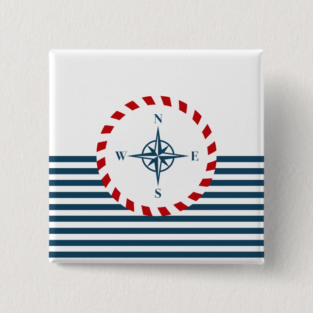 Nautical design 15 cm square badge (Front)