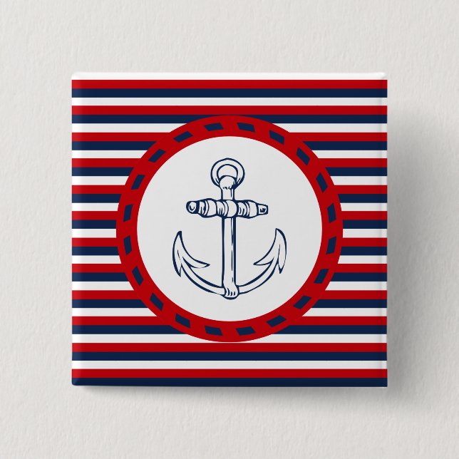 Nautical design 15 cm square badge (Front)