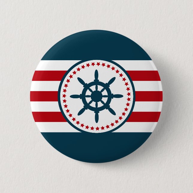 Nautical design 6 cm round badge (Front)