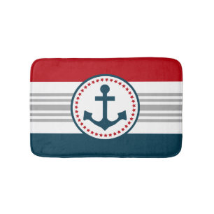 Nautical design bath mat