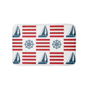 Nautical design bath mat