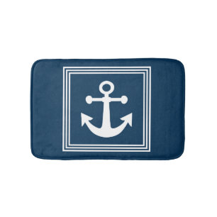 Nautical design bath mat