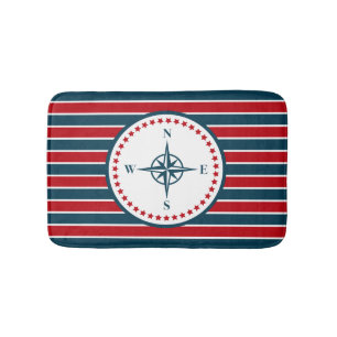 Nautical design bath mat