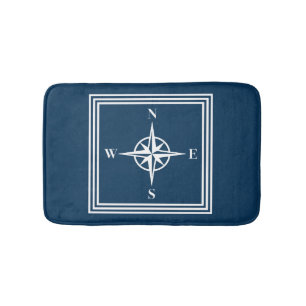 Nautical design bath mat