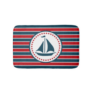 Nautical design bath mat